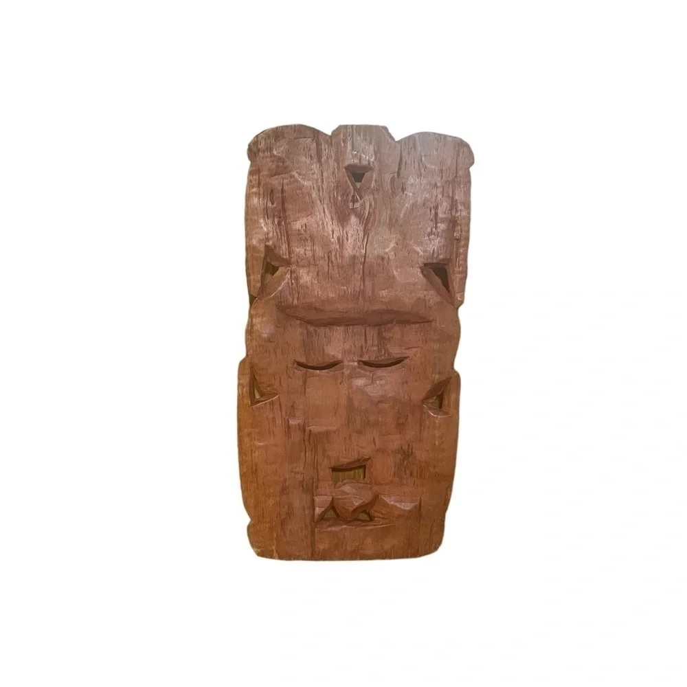 VTG Indonesian South Pacific Polynesian Wood Wall Art Goddess Mother MCM